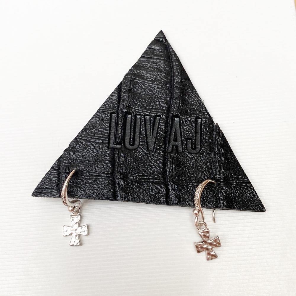 LUV AJ Silver Plated Swarovski Crystal Earrings